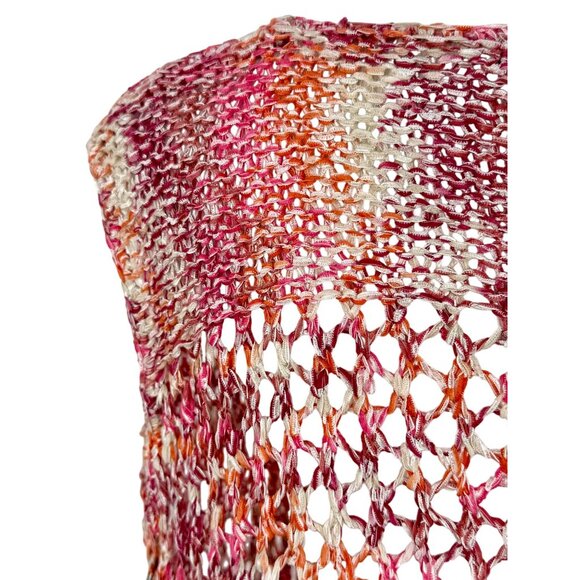 NWT BCBG Max Azria Multicolored Crochet Knit Cover Up Top | Boho Festival Indie - Picture 10 of 15